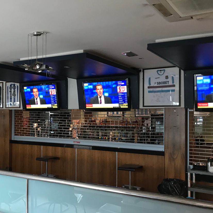 Business with wall mounted television